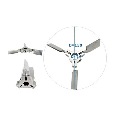 ضجة بليد الفولاذ المقاوم للصدأ خلاط المكره مختبر النمام مجداف للطي ثلاثة شفرة طول 65 ملم بقطر. قطر الثقب الداخلي 150 ملم. 16 ملم in Kuwait