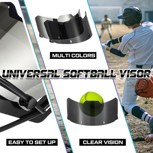 2 Pcs Softball Mask Visor Universal Fit Youth Sports Face Mask Baseball Softball Face Eye Shield Visor for Adults Sports Outdoor Activities in Saudi Arabia