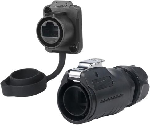 LP20 Network Cable Aviation CAT6 Black Data Interface RJ45 Waterproof Network Cable Adapter(Single Hole Set) in Saudi Arabia