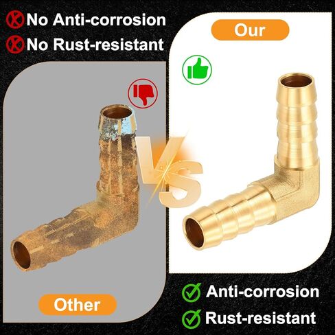 HARFINGTON 1pcs 90 Degree Hose Elbow 3/8" to 5/16" Brass Hose Barb Fitting Metals Splicer Mender for 3D Printing, Air Compressor, CNC Machine, Dies in Saudi Arabia
