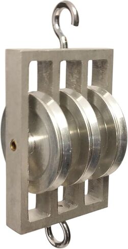 16084: Triple Pulley Kit, 3 Parallel 50mm Aluminum Wheels – Demonstrates Force, Motion, Acceleration, Gravity, Inertia & Momentum – STEM Physics Tool for Classroom or Homeschool Use in Saudi Arabia