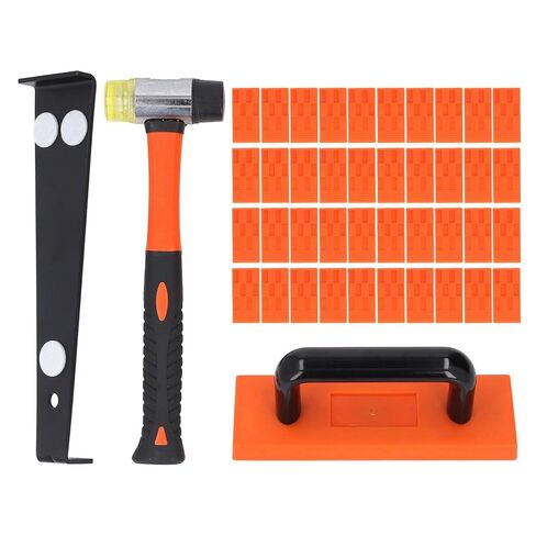 43Pcs Laminate Wood Flooring Installation Kit with Double Sided Soft Mallet, Heavy Duty Pull Bar & Tapping Block for Home Improvement in Saudi Arabia