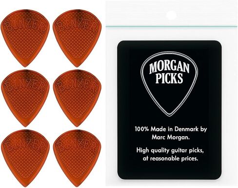 Binzer Plectrum - ريشة جيتار مميزة مع طرف دائري وقبضة قوية - ريشة جيتار باللون الأحمر/الأسود - تم تطوير ريشة الجيتار مع جاكوب بينزر - مصنوعة يدويًا في الدنمارك in Saudi Arabia