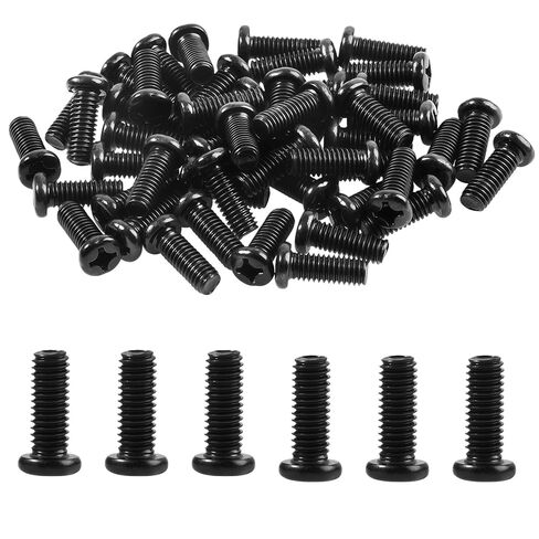 150Pcs M3x5mm Pan Head Machine Screws Thread Pitch 0.5mm Black Cross Phillips Drive Metric Fully Threaded Carbon Steel Screw Fasteners Bolts for Furniture Electronics DIY Projects in Saudi Arabia