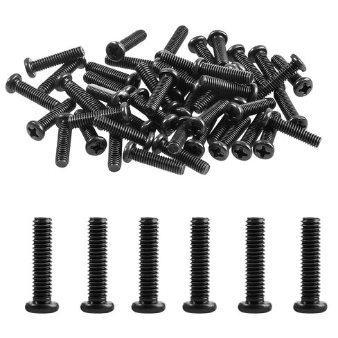 150Pcs M3x5mm Pan Head Machine Screws Thread Pitch 0.5mm Black Cross Phillips Drive Metric Fully Threaded Carbon Steel Screw Fasteners Bolts for Furniture Electronics DIY Projects in Saudi Arabia