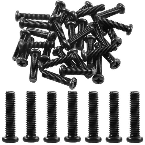 150Pcs M3x5mm Pan Head Machine Screws Thread Pitch 0.5mm Black Cross Phillips Drive Metric Fully Threaded Carbon Steel Screw Fasteners Bolts for Furniture Electronics DIY Projects in Saudi Arabia