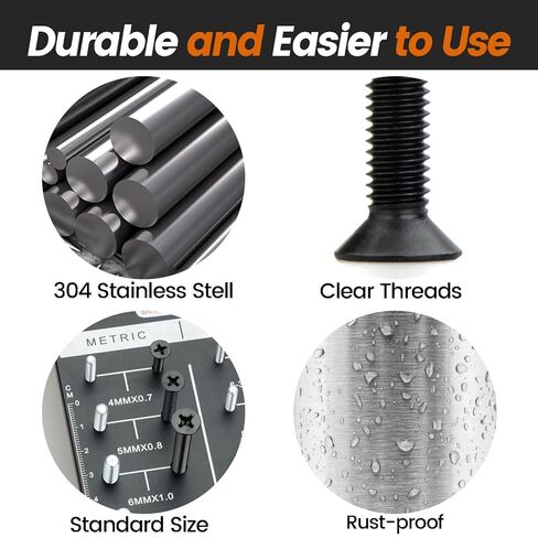 M3 x 5mm (60 PCS) Countersunk Machine Screws, 304 Stainless Steel Black Oxide, with Free Phillips Screwdriver Bit – for 3D Printing, Electronics, myQ Keypad & DIY Projects in Saudi Arabia