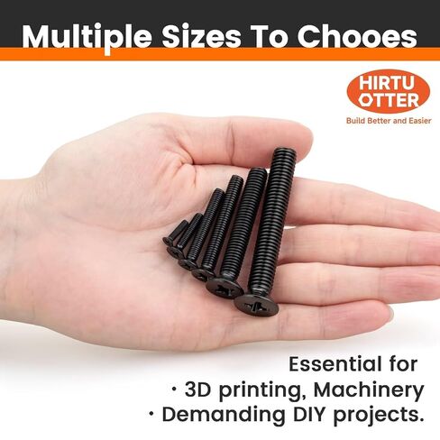 M3 x 5mm (60 PCS) Countersunk Machine Screws, 304 Stainless Steel Black Oxide, with Free Phillips Screwdriver Bit – for 3D Printing, Electronics, myQ Keypad & DIY Projects in Saudi Arabia