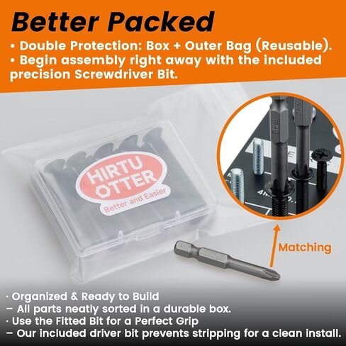 M3 x 5mm (60 PCS) Countersunk Machine Screws, 304 Stainless Steel Black Oxide, with Free Phillips Screwdriver Bit – for 3D Printing, Electronics, myQ Keypad & DIY Projects in Saudi Arabia