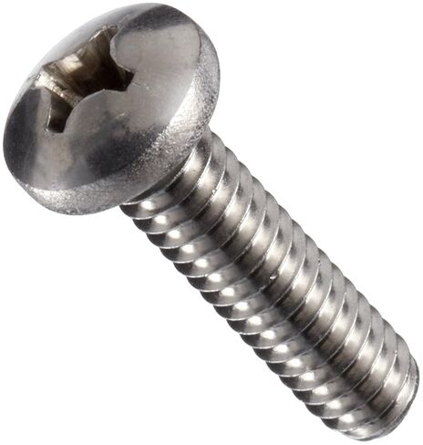 Stainless Steel Machine Screw, Plain Finish, Pan Head, Phillips Drive, 5/8" Length, #6-32 Threads (Pack of 100) in Saudi Arabia