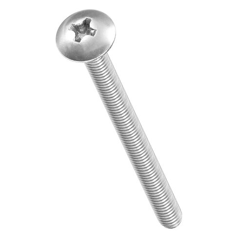 مسامير آلة ميتاليكسيتي فيليبس هيد (M5-0.8x12) 50 قطعة، 304 مسامير أثاث مستديرة من الفولاذ المقاوم للصدأ برأس فيليبس درايف - للأعمال الخشبية وتجميع الأثاث، فضي in Kuwait