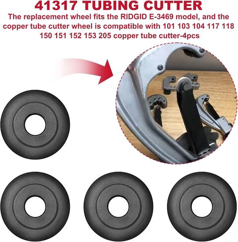 41317 E3469 عجلات قطع الأنابيب لعجلات قطع الأنابيب النحاسية RIDGID 101 103 104 117 118 150 151 152 153 205، شفرات قطع الأنابيب قطعة بديلة 4 عبوات in Kuwait
