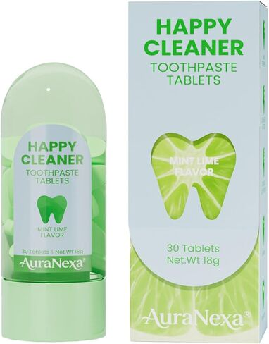 Whitening Toothpaste Tablets – Remineralizing Nano Hydroxyapatite Chewable Toothpaste with Xylitol & Probiotics, Lime Mint + Watermelon Mint, Fluoride-Free, 2 Bottles (60 Tablets) in Saudi Arabia