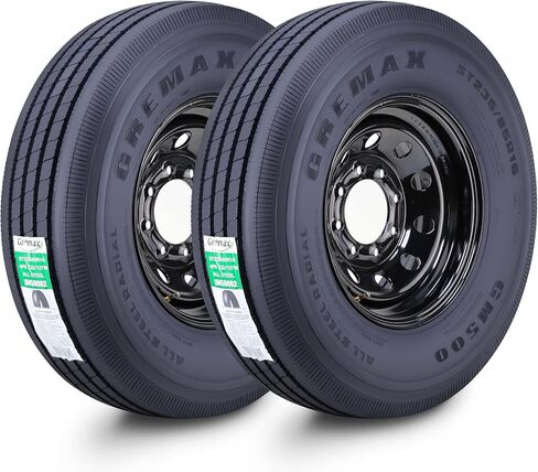All Steel Trailer Tire Wheel Assembly ST235/80R16 14-Ply G 129M 8 Lug on 6.5" PCD Black Mod Rim,SET 2 in Kuwait