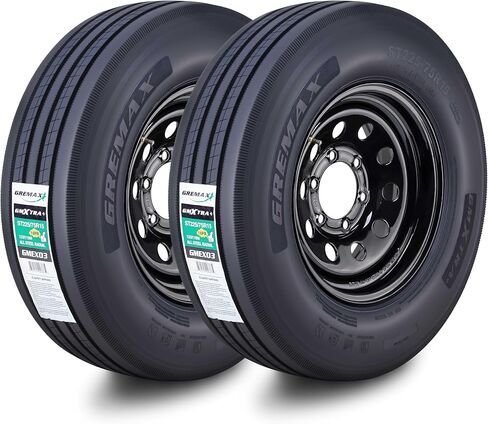 All Steel Trailer Tire Wheel Assembly ST235/80R16 14-Ply G 129M 8 Lug on 6.5" PCD Black Mod Rim,SET 2 in Kuwait