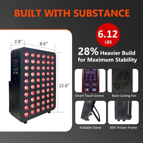 Red Light Therapy Panel, Dual Chip LED 660nm 850nm Near Infrared Light for Body & Face, High Power Red Light Therapy Device for Muscle Recovery, Joint Pain Relief, Skin Rejuvenation at Home in Saudi Arabia