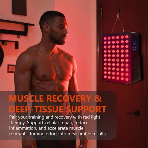 Red Light Therapy Panel, Dual Chip LED 660nm 850nm Near Infrared Light for Body & Face, High Power Red Light Therapy Device for Muscle Recovery, Joint Pain Relief, Skin Rejuvenation at Home in Saudi Arabia