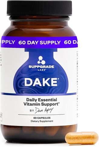 DAKE بقلم ديف أسبري | مزيج تآزري من الفيتامينات الأساسية D-A-K-E | مكمل فيتامين د2 + ك2 + أ + هـ لدعم المناعة ودعم العظام والمفاصل وصحة القلب | العرض لمدة 60 يومًا in Kuwait