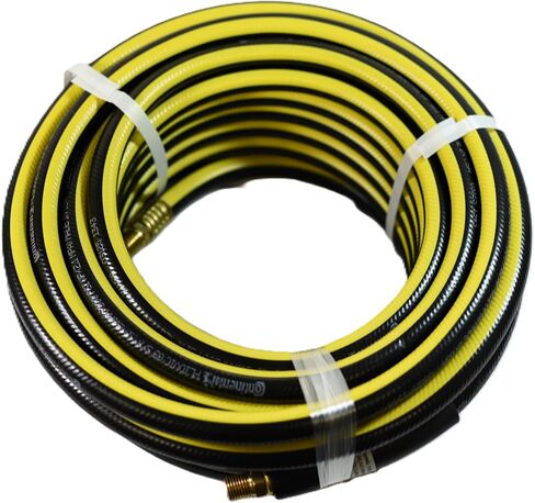 كونتيننتال 3/8 بوصة × 25 بوصة أسود مع خرطوم هواء PVC مخطط أصفر 300 رطل لكل بوصة مربعة - صنع في الولايات المتحدة الأمريكية in Kuwait