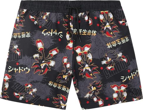 Get Trend Sonic the Hedgehog Boys Swim Trunks, Shorts with Mesh Lining, UPF 50 Swimsuit, Shadow Bathing Suit, Gaming Swimwear in Saudi Arabia