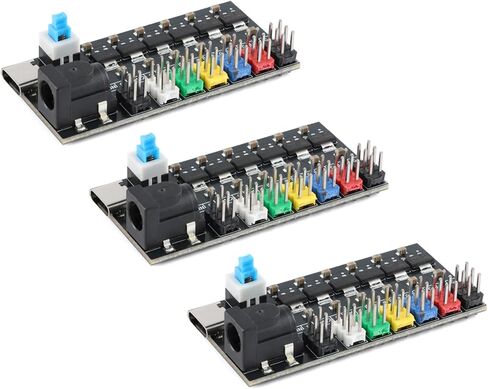 3Pcs Multi-Channel Power Supply Voltage Regulator Module, Type-C and DC, 1.2-5.0V, AMS1117 in Saudi Arabia