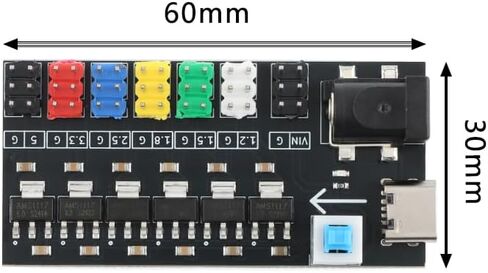 3Pcs Multi-Channel Power Supply Voltage Regulator Module, Type-C and DC, 1.2-5.0V, AMS1117 in Saudi Arabia