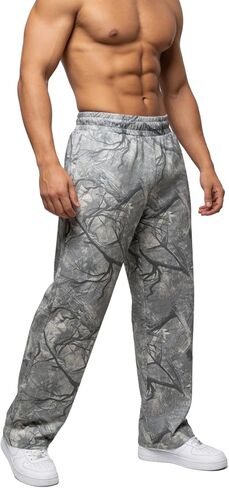 Men's Camo Sweatpants Loose Fit Baggy Joggers Streetwear Workout Athletic Track Pants with Pockets in Saudi Arabia