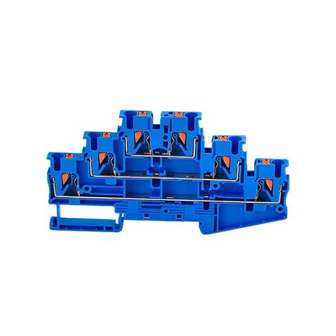 1-Piece DIN Rail Terminal Block PT2.5-3L Three-Layer Spring Terminal Block Wire Connector DIN Rail(Gray) in Saudi Arabia