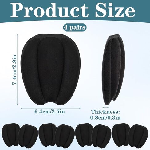 4Pairs Shoe Tongue Pads, Non Slip Tongue Pads, Self-Adhesive Shoe Tongue Pads for Men, Women, Black in Saudi Arabia