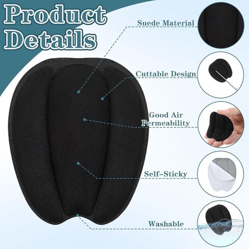 4Pairs Shoe Tongue Pads, Non Slip Tongue Pads, Self-Adhesive Shoe Tongue Pads for Men, Women, Black in Saudi Arabia
