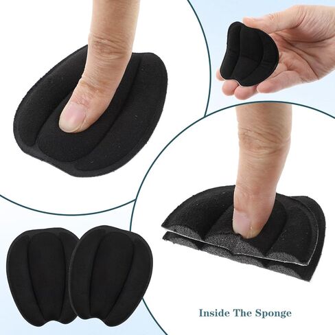 4Pairs Shoe Tongue Pads, Non Slip Tongue Pads, Self-Adhesive Shoe Tongue Pads for Men, Women, Black in Saudi Arabia