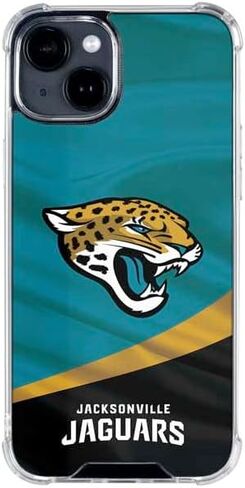 Skinit Clear Phone Case Compatible with iPhone 14 - Officially Licensed NFL Jacksonville Jaguars Design in Saudi Arabia
