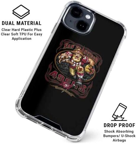 Skinit Clear Phone Case Compatible with iPhone 14 Plus - Officially Licensed Liquid Blue NFL San Francisco 49ers Running Back Design in Saudi Arabia