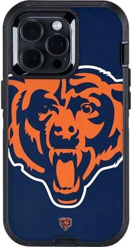ملصق هاتف Skinit متوافق مع OtterBox Defender iPhone 14 Pro Max - تصميم شعار كبير مرخص رسميًا من NFL Chicago Bears in Saudi Arabia