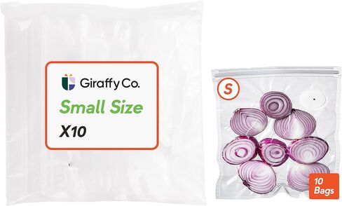 Reusable Vacuum Sealer Bags for Food, XL 10 Pack (33 x 38 cm / 13 x 15 in) – BPA‐Free, Leak‐Proof Zip Bags with Air Valve, Freezer & Sous Vide Safe, Works with Handheld Sealers in Saudi Arabia