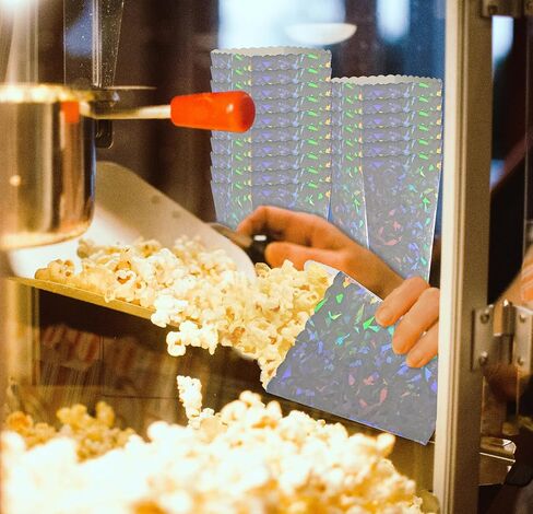 24 Pcs Silver Foil Popcorn Boxes 2 x 4.5 x 2.7 inch Mini Popcorn Boxes Cardboard Popcorn Container for Party Disposable Snack Popcorn Bags in Kuwait