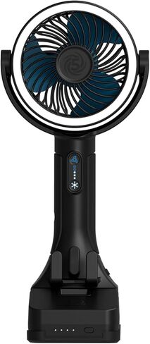 مروحة محمولة قابلة لإعادة الشحن 20 فولت، مروحة خارجية داخلية تعمل ببطارية 18 ميلا في الساعة، بطارية قابلة للتبديل تصل إلى 40 ساعة، ضوء LED، بنك طاقة USB، خطاف إمالة 180 درجة للتخييم، موقع العمل، الرياضة، السفر in Kuwait