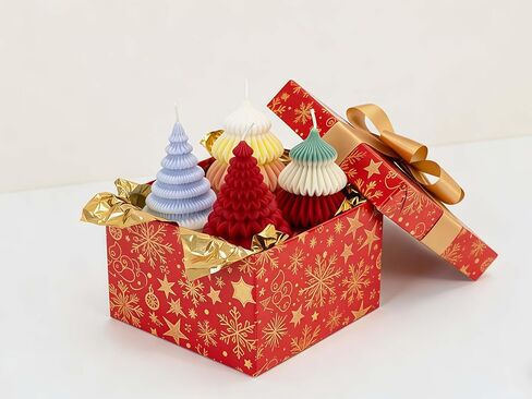 2Pcs Christmas Tree Candle Molds, 3D Silicone Mold for Candle Epoxy Resin Soap Cake Chocolate Making with 20 Wicks & Lables for DIY Xmas Gift Art Craft Home Decoration in Kuwait