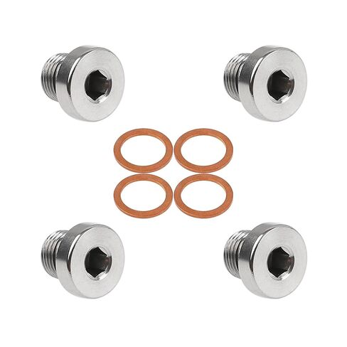 4Pcs 304 Stainless Steel M10 x 1 Inner Hex Head Pipe Plug with Copper O-Ring in Saudi Arabia