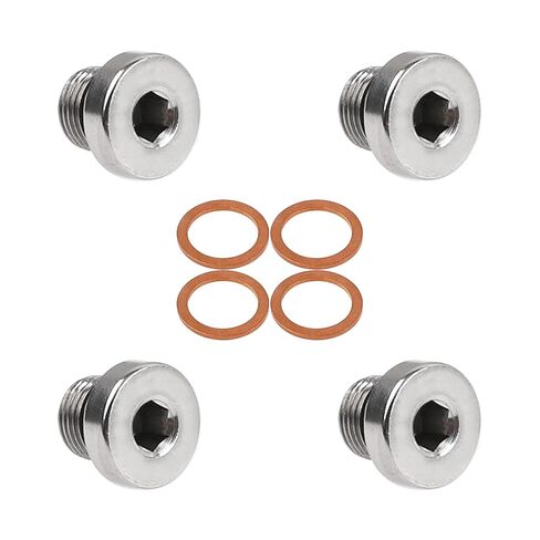 4Pcs 304 Stainless Steel M10 x 1 Inner Hex Head Pipe Plug with Copper O-Ring in Saudi Arabia