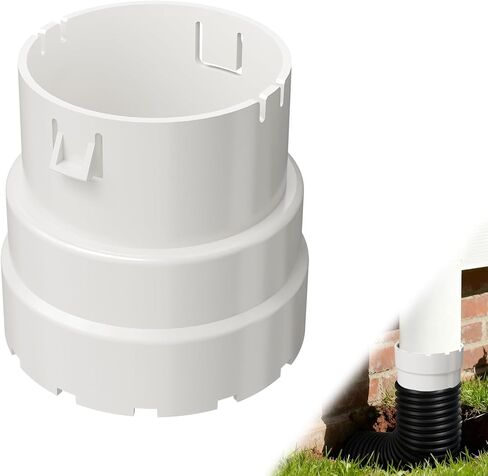 4-Inch Corrugated Pipe Adapter - 4-Inch corrugated to 4" SDR 35 or 4" SCH 40 Pipe（1，White） in Saudi Arabia