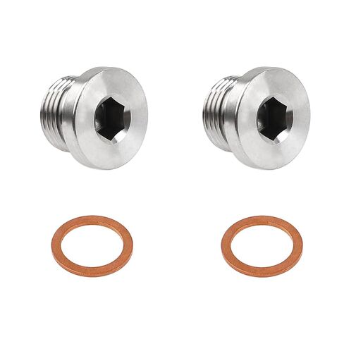 4Pcs 304 Stainless Steel M10 x 1 Inner Hex Head Pipe Plug with Copper O-Ring in Saudi Arabia