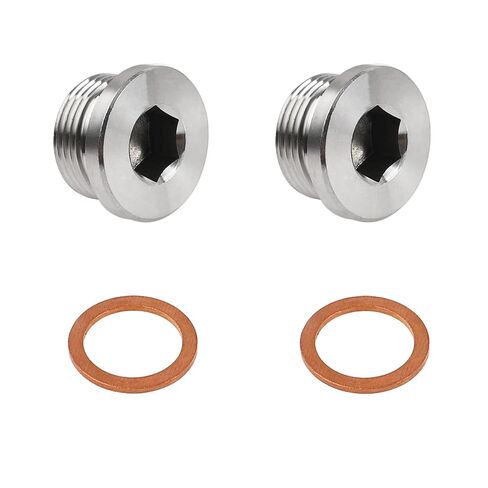 4Pcs 304 Stainless Steel M10 x 1 Inner Hex Head Pipe Plug with Copper O-Ring in Saudi Arabia
