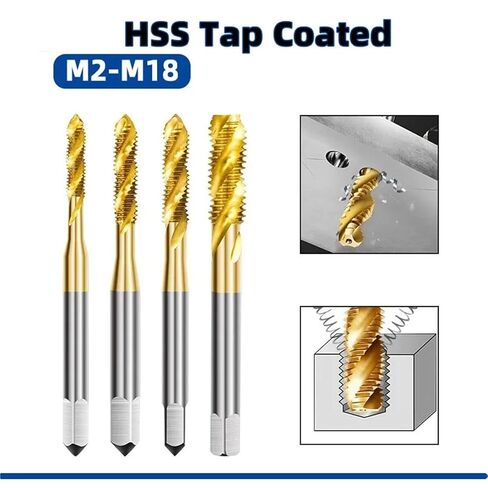 HSS Steel Spiral Flute Machine Tap M2 to M18 Coated Metric Threading Tool Drill Bit 1Pcs(M2x0.4) in Saudi Arabia