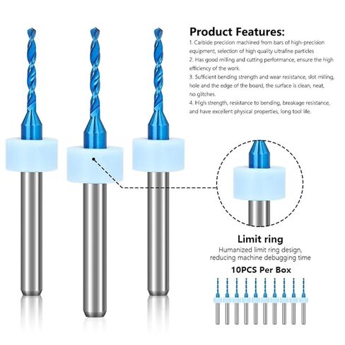 Carbide PCB Drill Bit for Circuit Board PVC Drilling Tool 0.3-3.0mm 10Pcs(PCB1.3) in Saudi Arabia