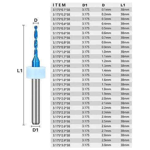 Carbide PCB Drill Bit for Circuit Board PVC Drilling Tool 0.3-3.0mm 10Pcs(PCB1.3) in Saudi Arabia