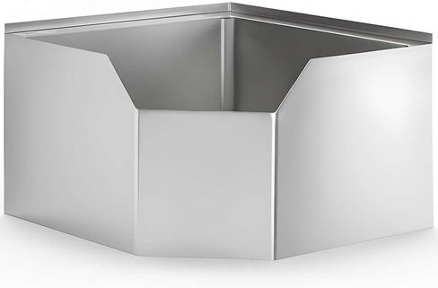 حوض ممسحة زاوية من الفولاذ المقاوم للصدأ شديد التحمل من NSF - حجرة واحدة مع تصريف سلة ومقدمة مسننة in Kuwait