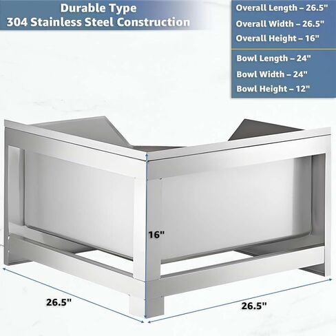 حوض ممسحة زاوية من الفولاذ المقاوم للصدأ شديد التحمل من NSF - حجرة واحدة مع تصريف سلة ومقدمة مسننة in Kuwait