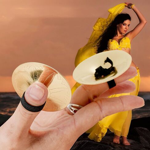 1 Pair Belly Dance Finger Cymbals Zills for Adults,Metal Indian Dance Finger Cymbals with Rings,Iron Hand Percussion Instrument for Practice Performance,Dance Accessories Gift(Silver) in Saudi Arabia