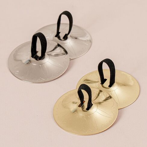 1 Pair Belly Dance Finger Cymbals Zills for Adults,Metal Indian Dance Finger Cymbals with Rings,Iron Hand Percussion Instrument for Practice Performance,Dance Accessories Gift(Silver) in Saudi Arabia